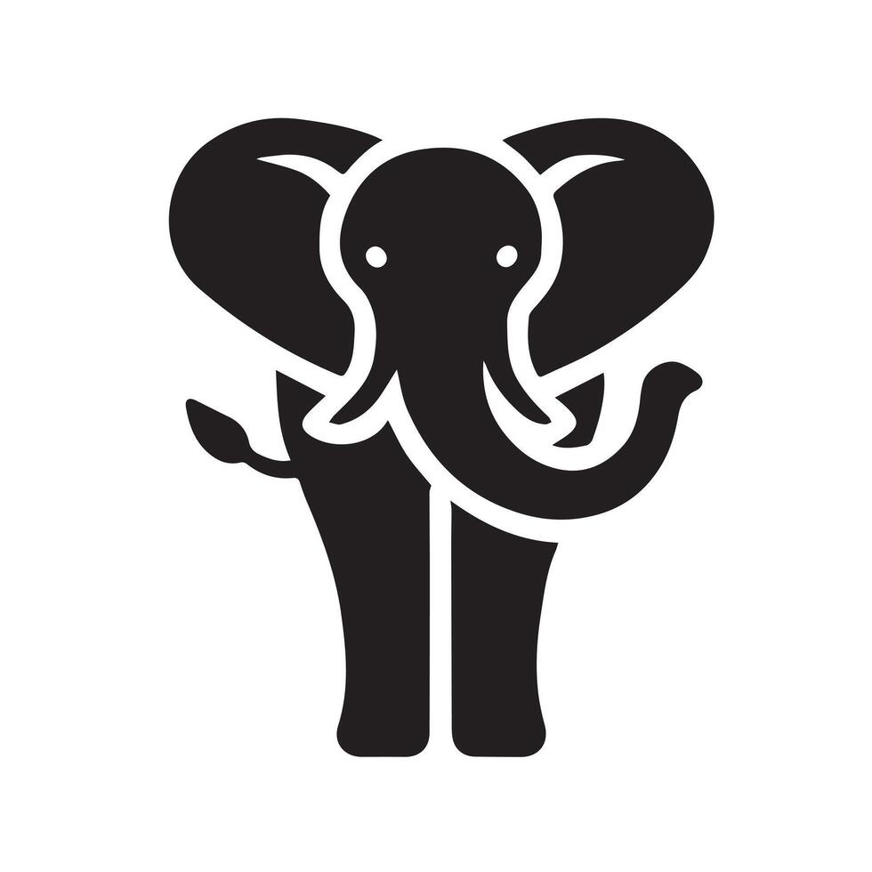 Powerful Elephant Silhouette in Vintage Style vector