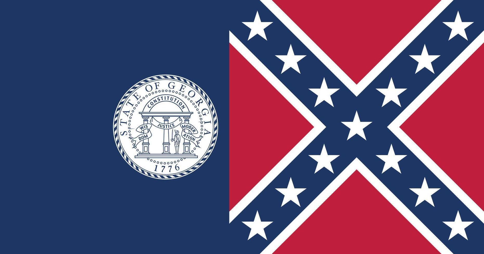 Georgia 1956-2001 Flag Illustration Premium Quality vector