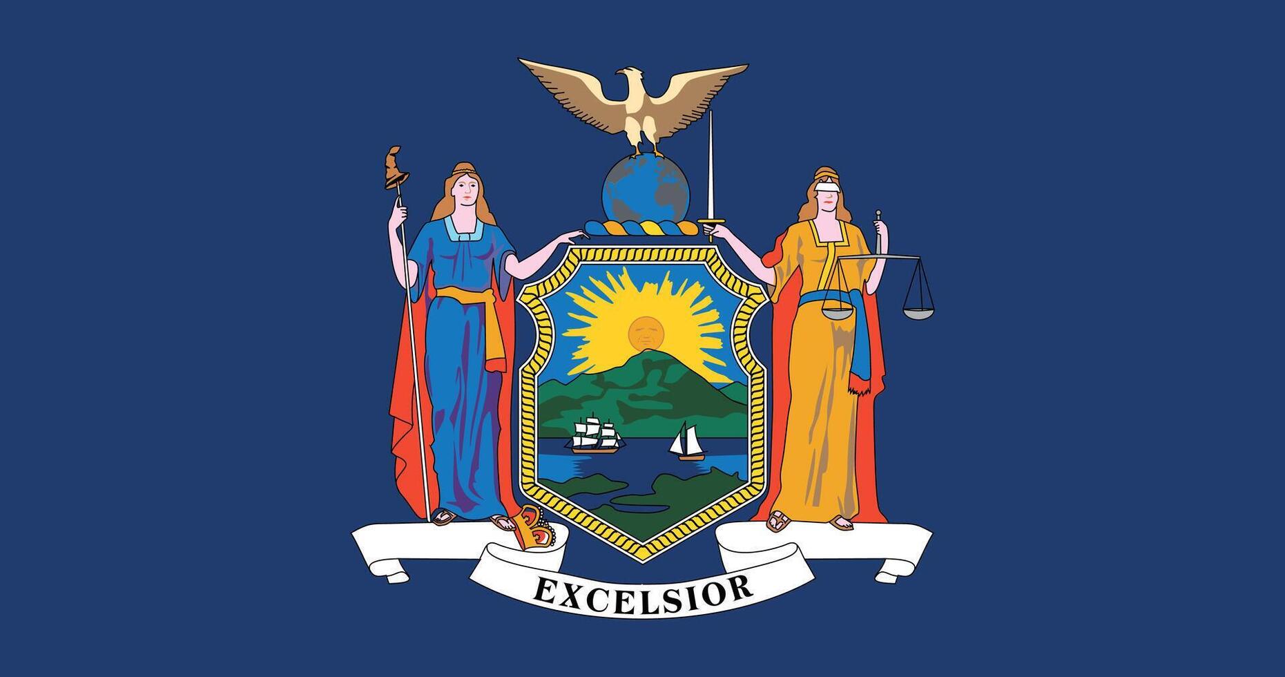 New York 1909-2020 Flag Illustration Premium Quality vector
