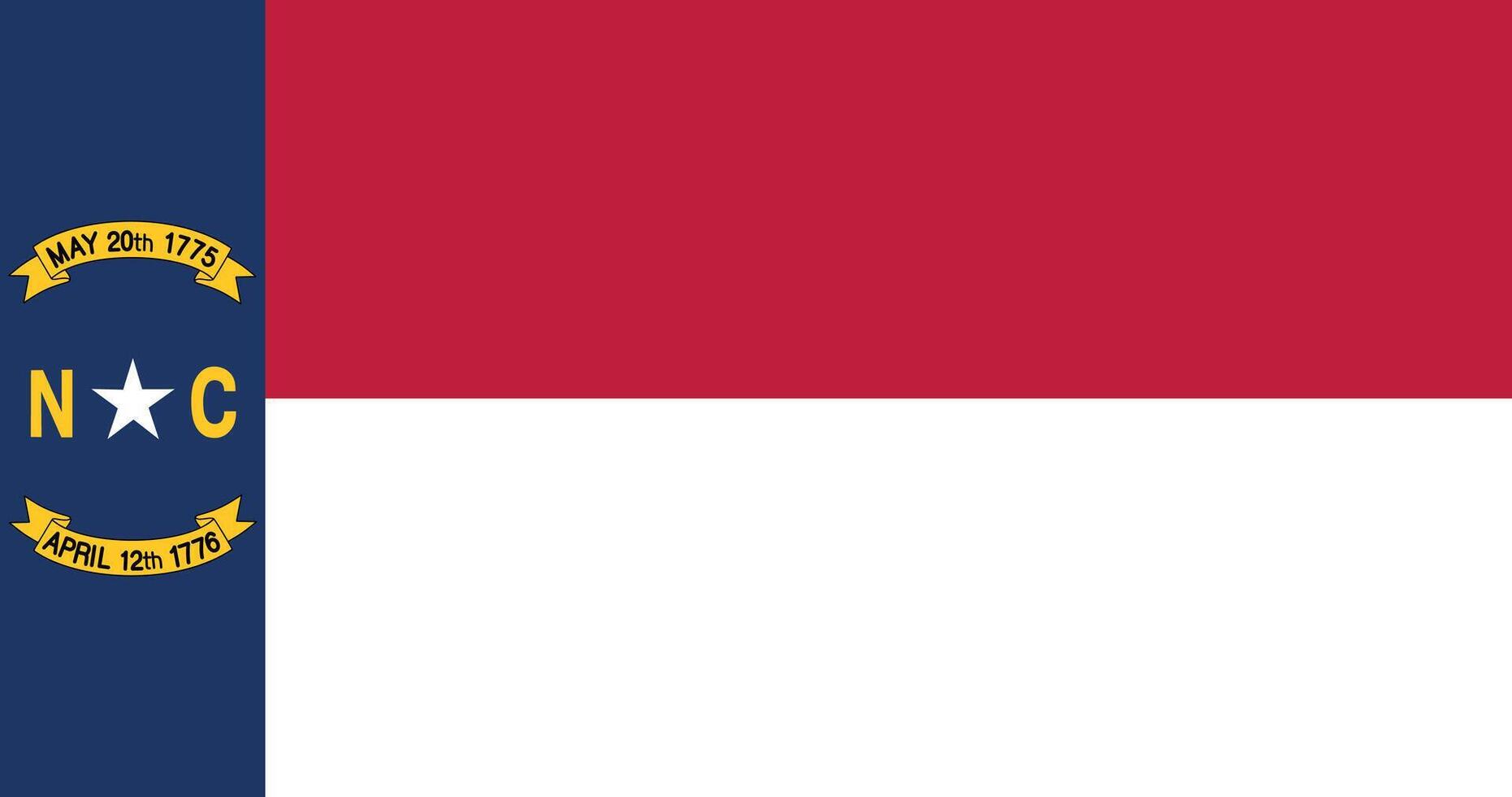 North Carolina 1885 1991 Flag Illustration Premium Quality vector