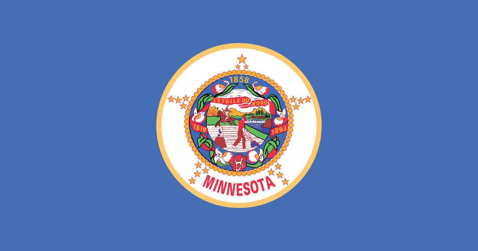 Minnesota 1983 2024 Flag Illustration Premium Quality vector