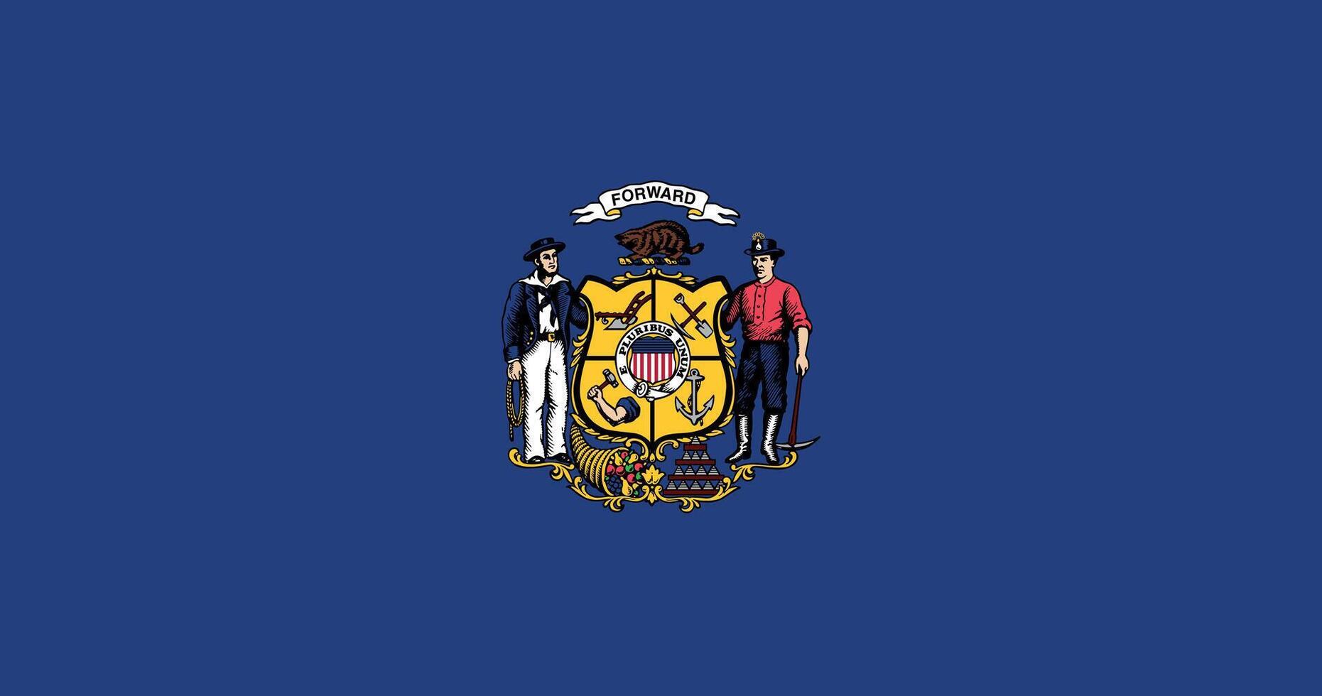 Wisconsin 1913 1981 Flag Illustration Premium Quality vector