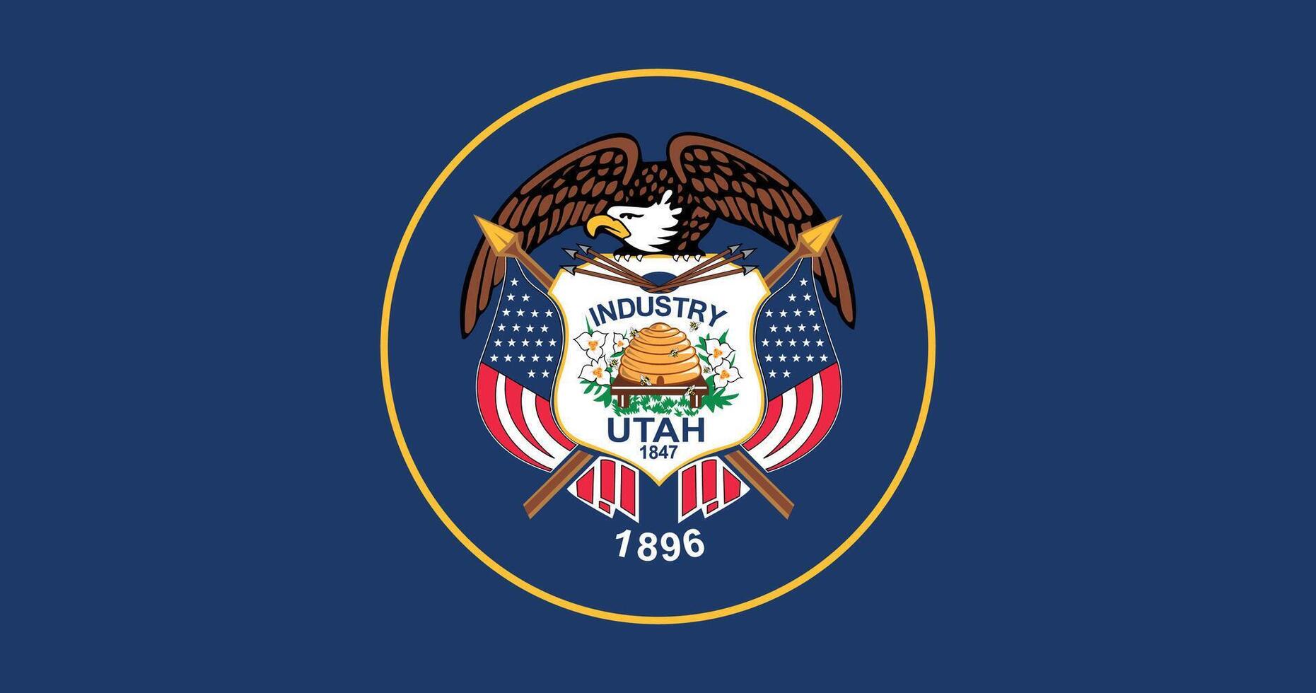 Utah 2011 2024 Flag Illustration Premium Quality vector