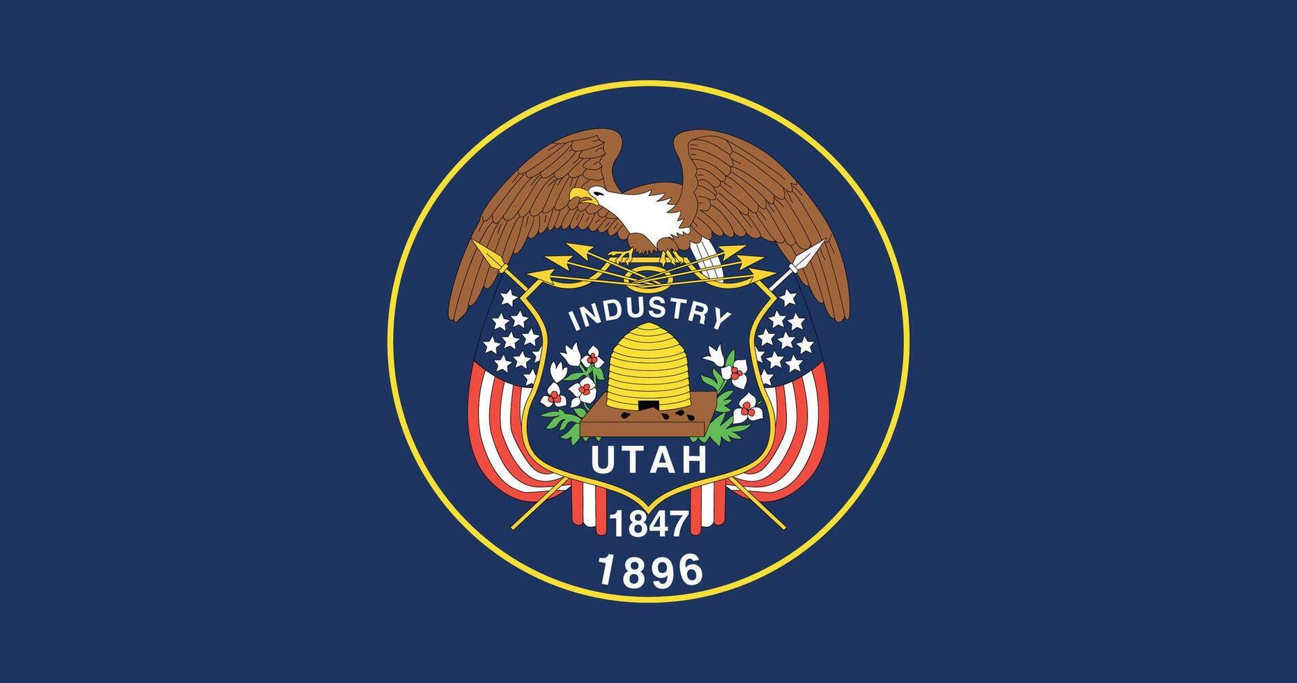 Utah 1922 2011 Flag Illustration Premium Quality vector