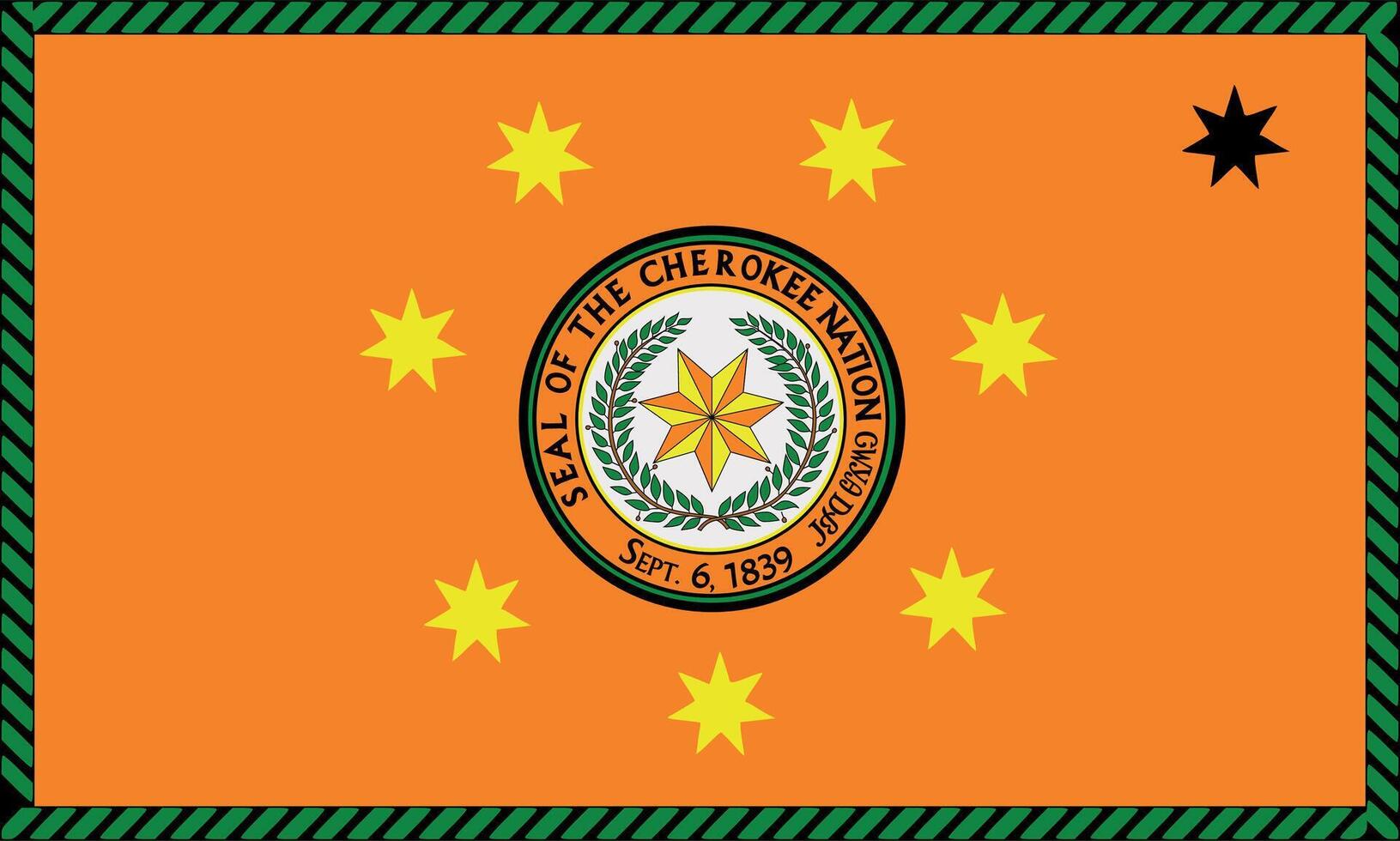 Cherokee Nation Flag Illustration Premium Quality vector