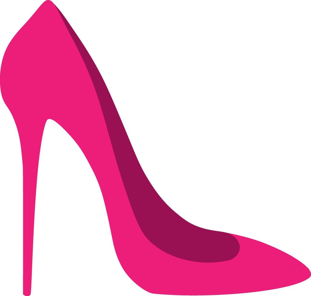 Pink high heel shoes isolated in white background vector