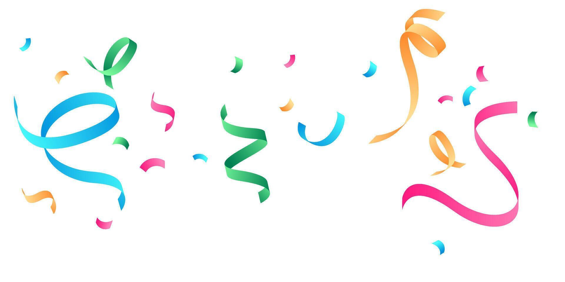 A group of colorful streamers on a white background vector