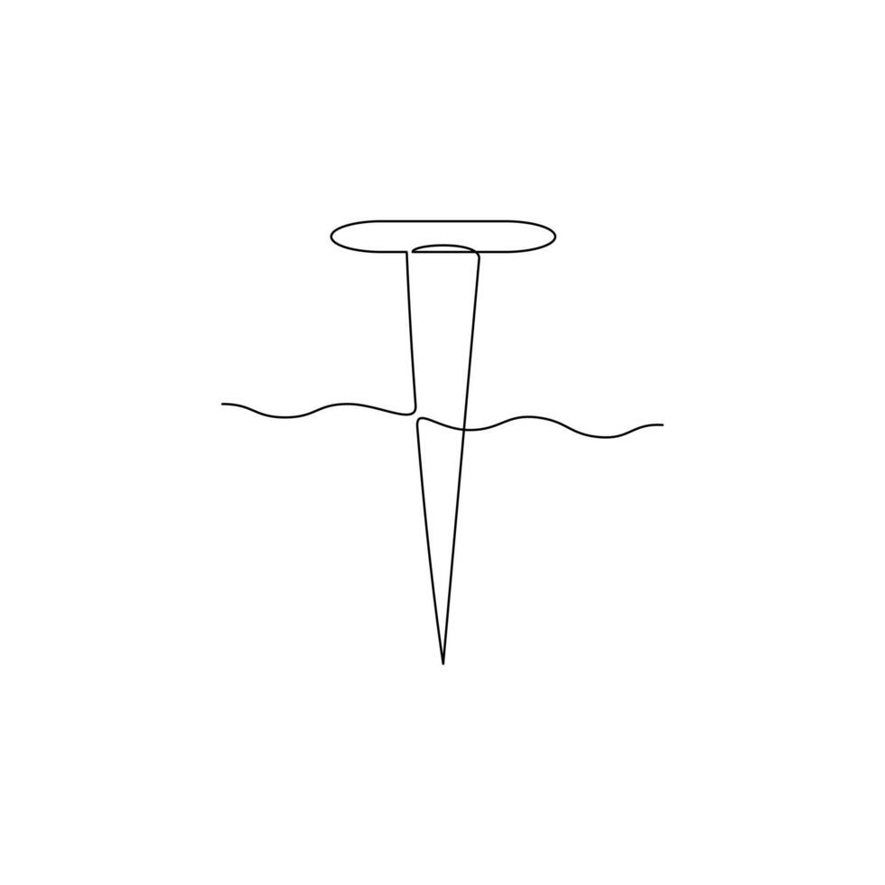 nail line icon in continuous line style. line art, one continuous line, simple, hand drawn and sketch concept. for icons, symbols, signs or logos vector