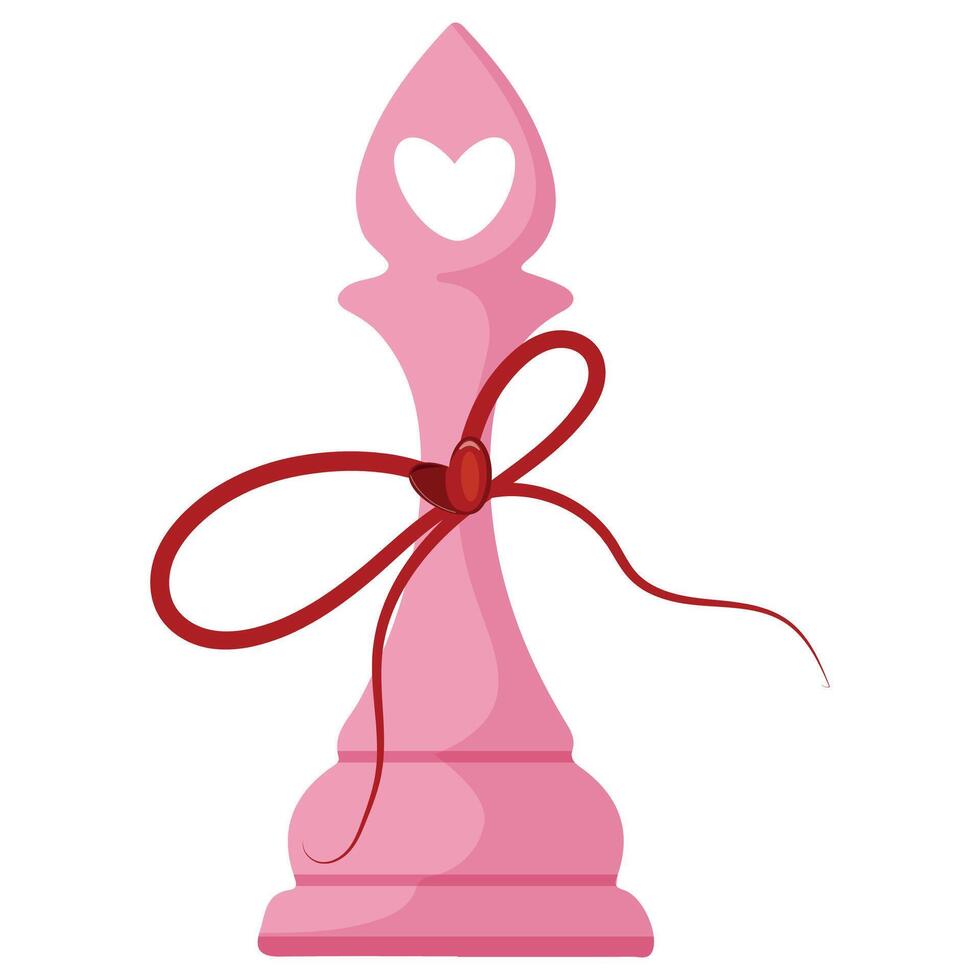 valentine's day icon, namely pink elephant chess piece, for poster or card designs vector
