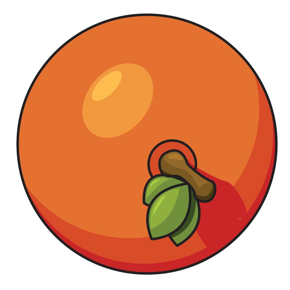 An orange with a leaf on it vector
