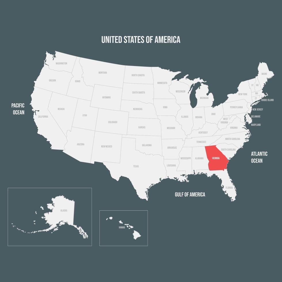 Red Map of Georgia vector