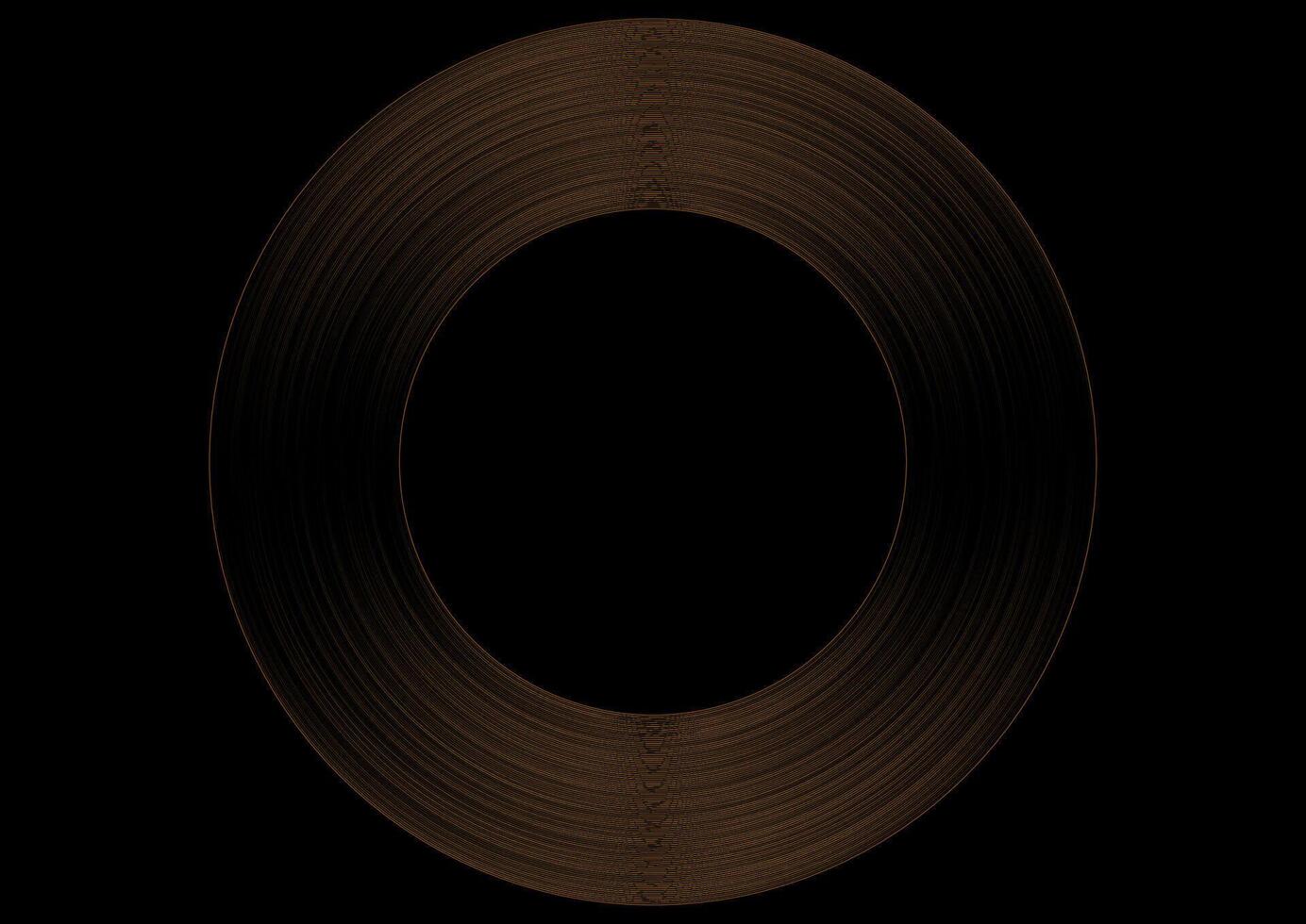 Dark brown circular lines abstract geometric tech background vector