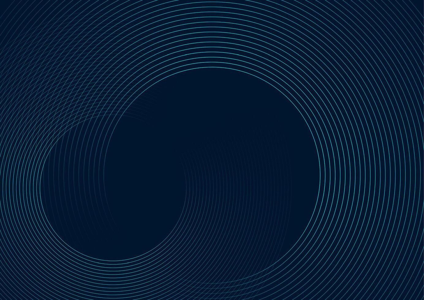 Glowing blue circular lines abstract geometric tech background vector