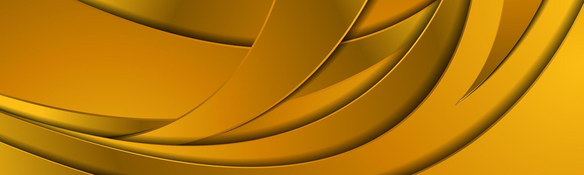Golden waves abstract corporate geometric background vector