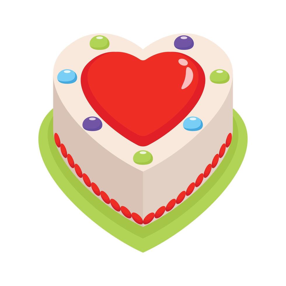 Get this amazing icon of heart cake in trendy design style. vector