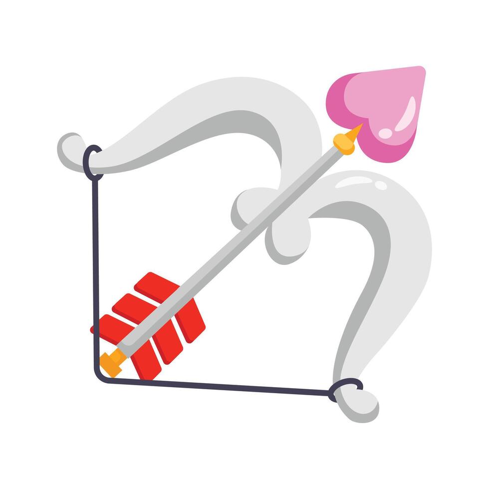 An icon of a bow and arrow, perfect for Valentine's Day or general love themed designs.. vector