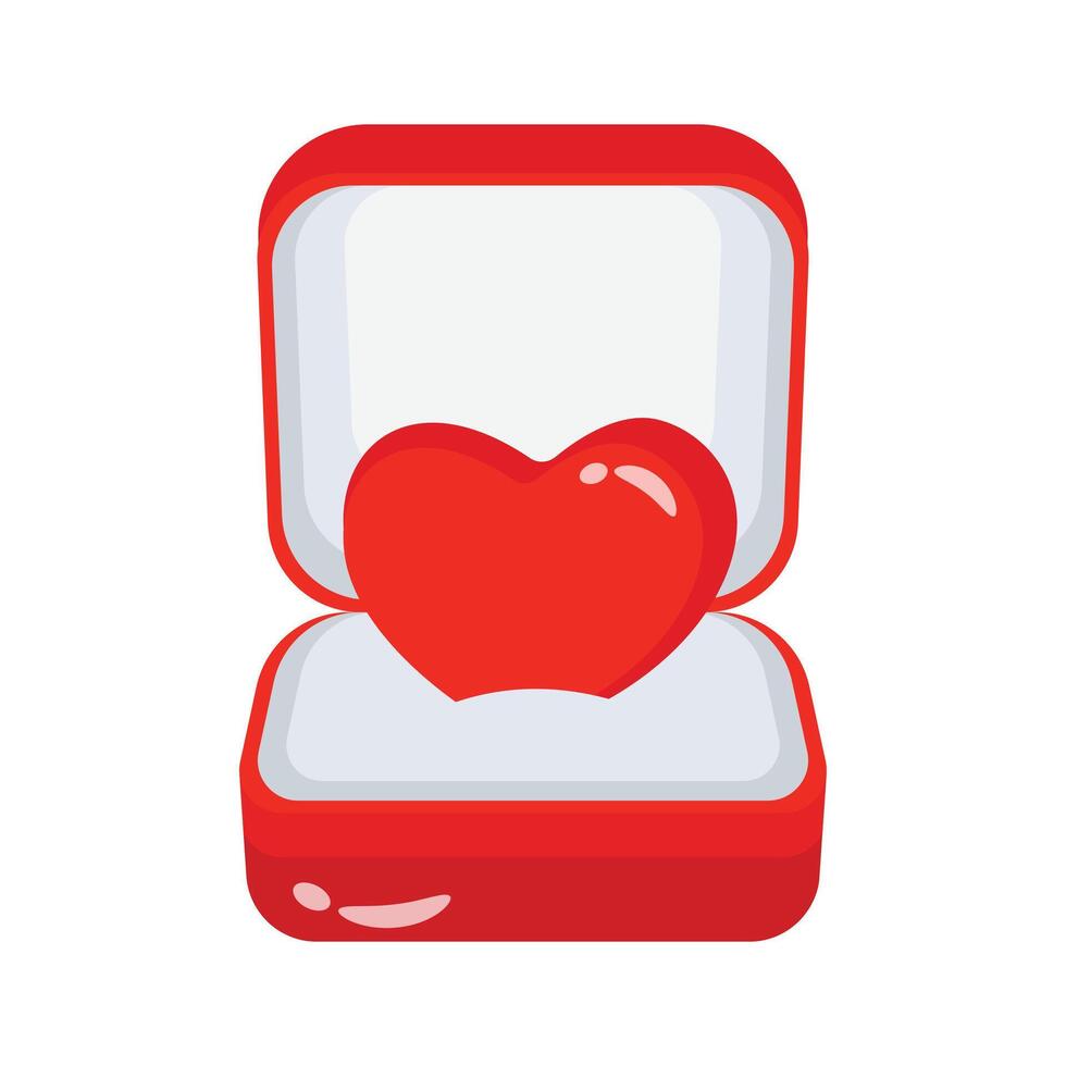 Get this amazing icon of ring box in flat design style. vector