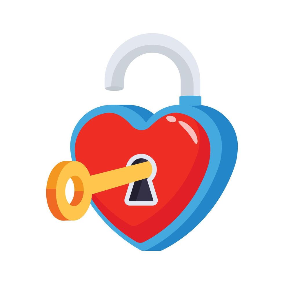 Get this amazing icon of heart lock in modern style, ready to use . vector