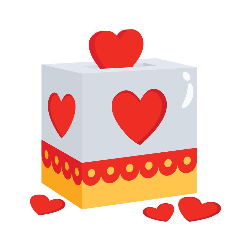 Get this amazing icon of donation box in trendy design style. vector