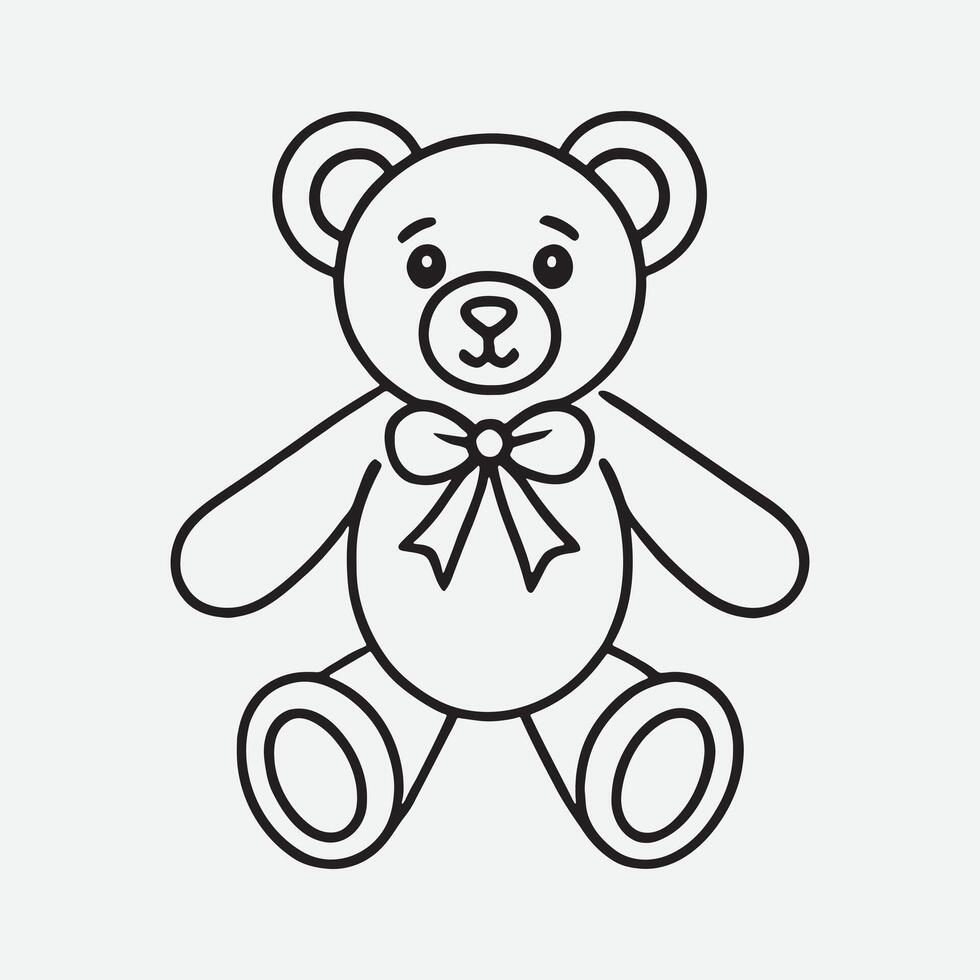 Charming Teddy Bear Figures in a Continuous Line Design vector