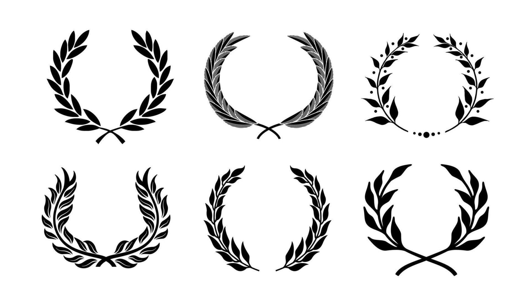 Set of wreaths and branches with leaves art vector