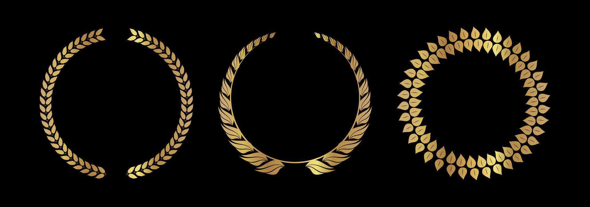 laurel wreath art design illustration on black background vector