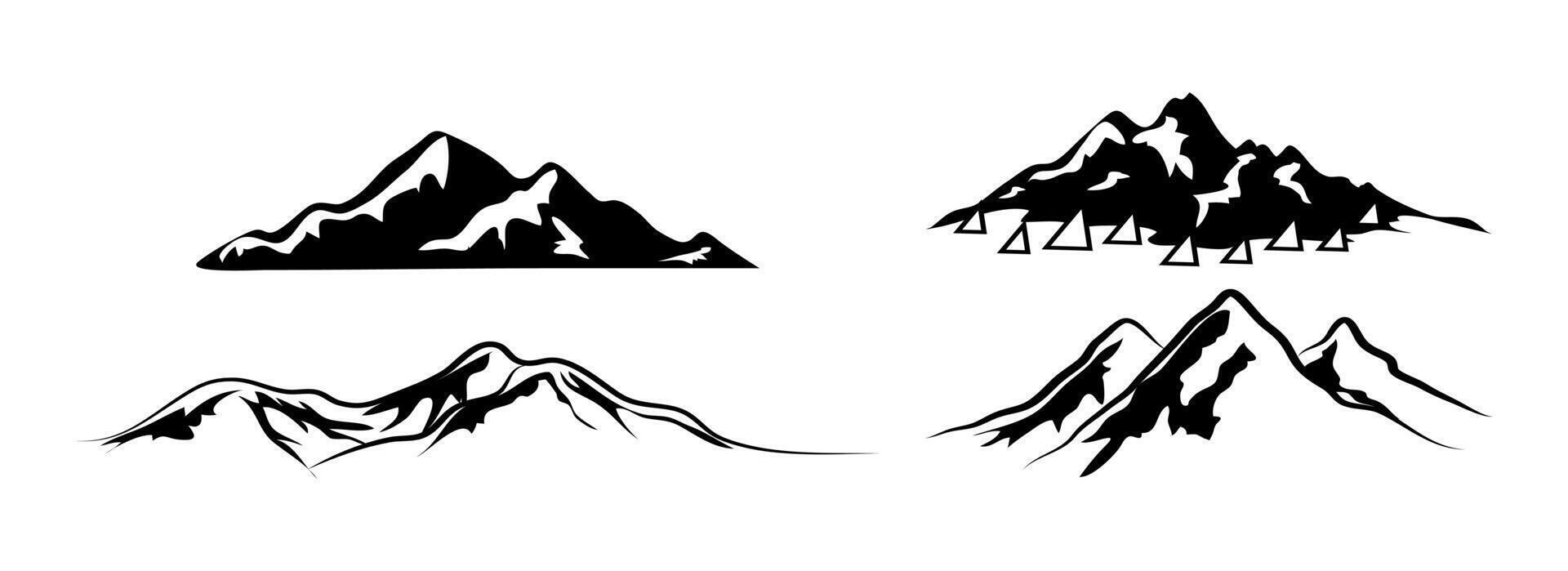 Snowy Mountain Peaks on White Background vector