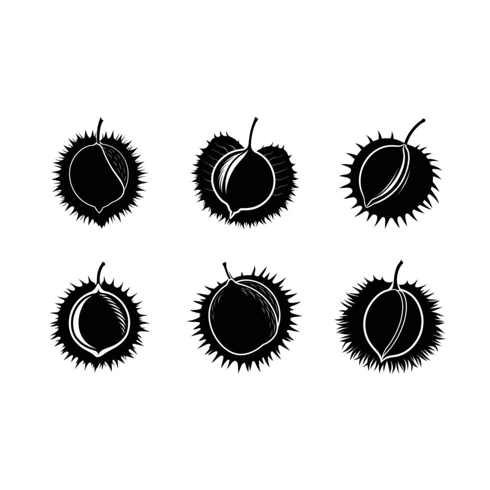 Chestnut and Linocut Silhouette Design vector