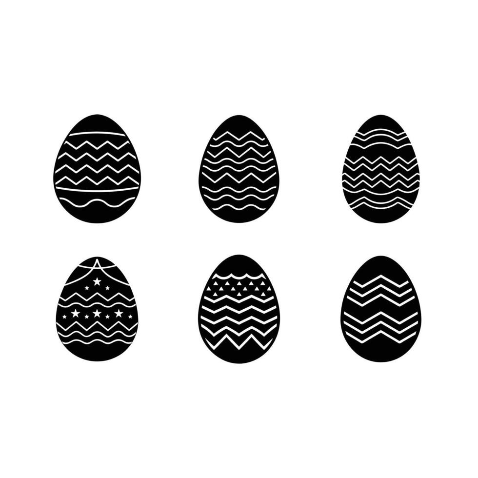 Easter Egg Icon - and Linocut Silhouette Design vector