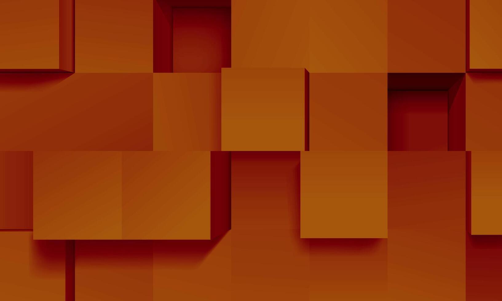 Orange cubes pattern. Abstract square mosaic. geometric box texture. vector