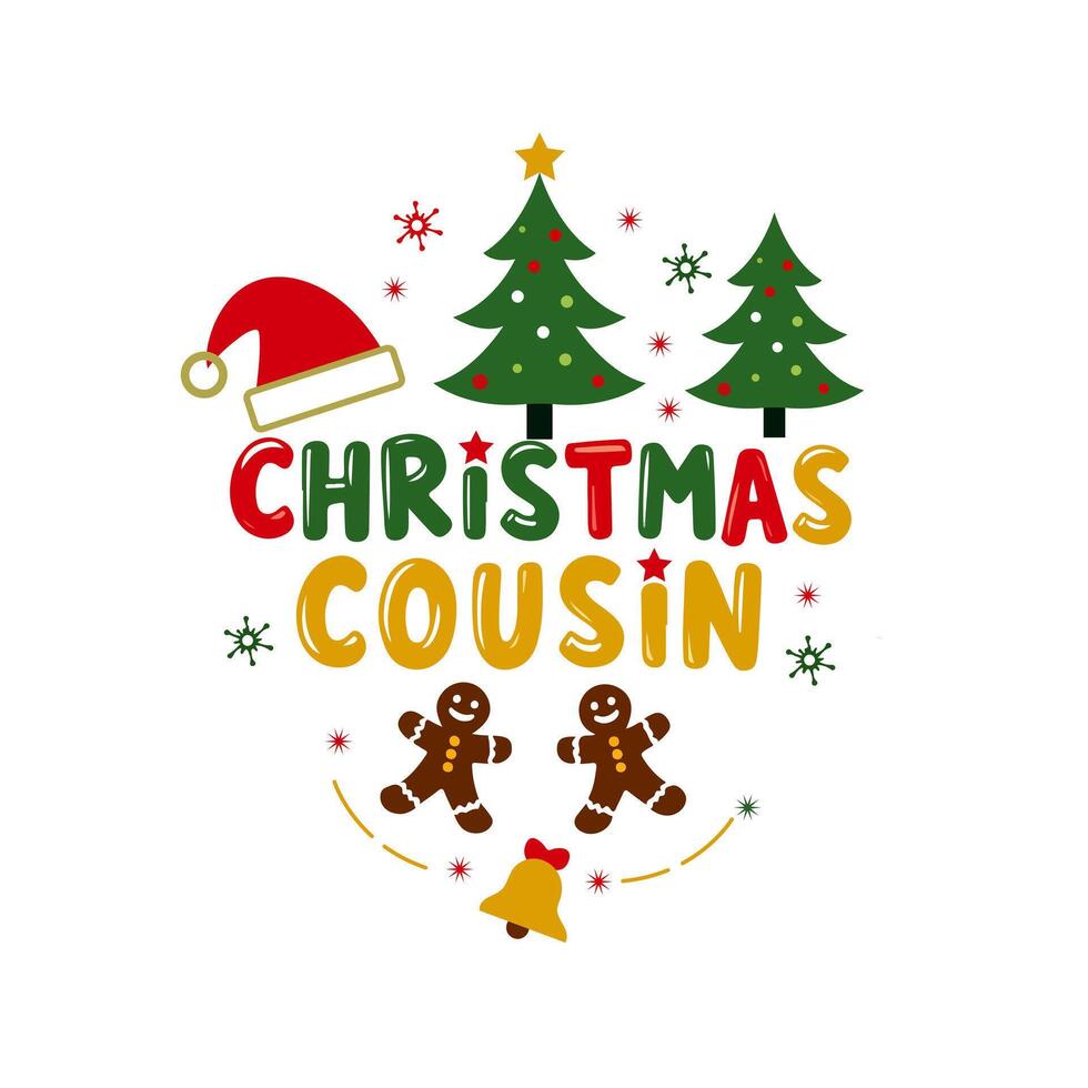 christmas cousin - christmas greeting vector