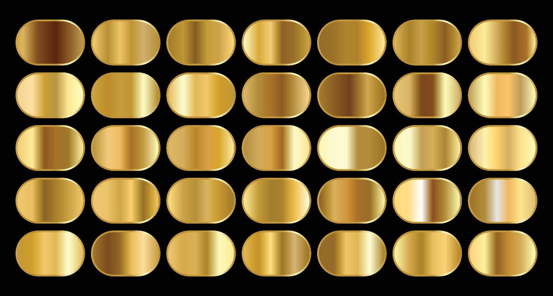 Premium gradient swatch palette set in a smooth, golden shade vector