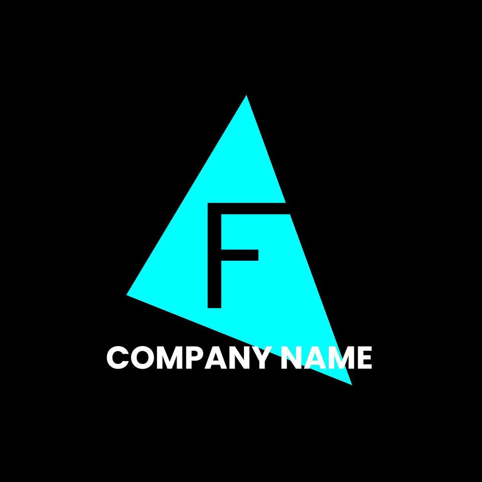 F triangle abstract logo design vector