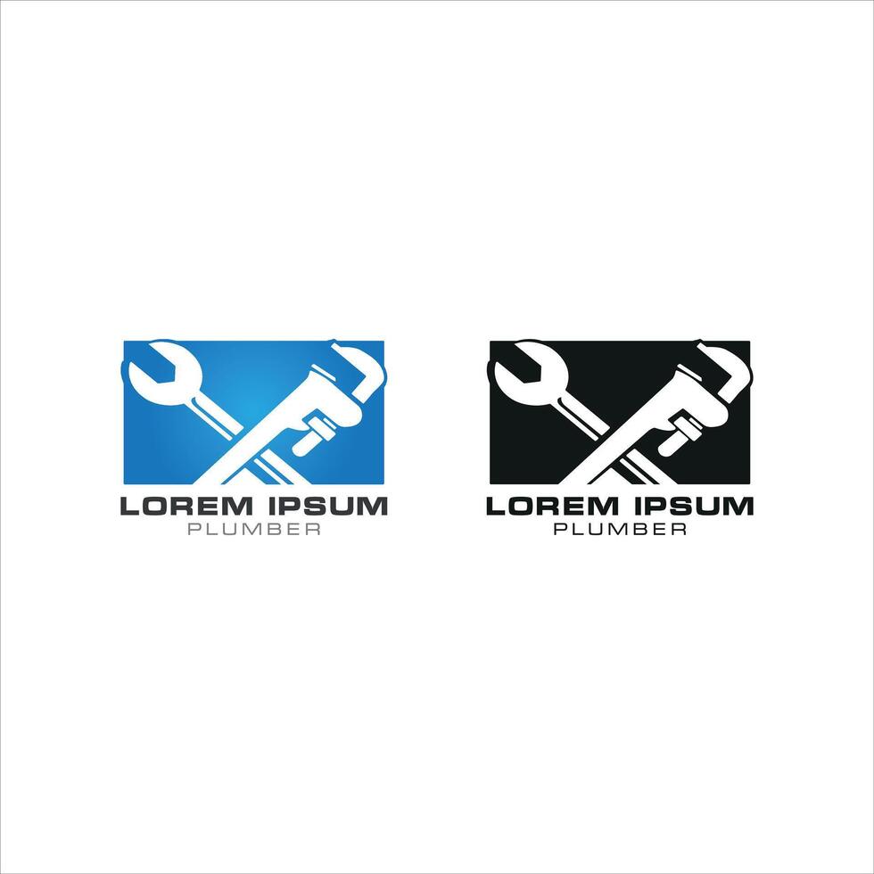 Professional Plumbing Logo Design with Wrench and Spanner Icon for Branding vector