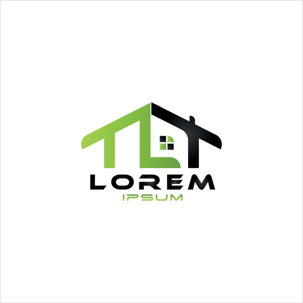 Modern Real Estate Logo Design with Green and Black Color Scheme With Lettermark TLT vector