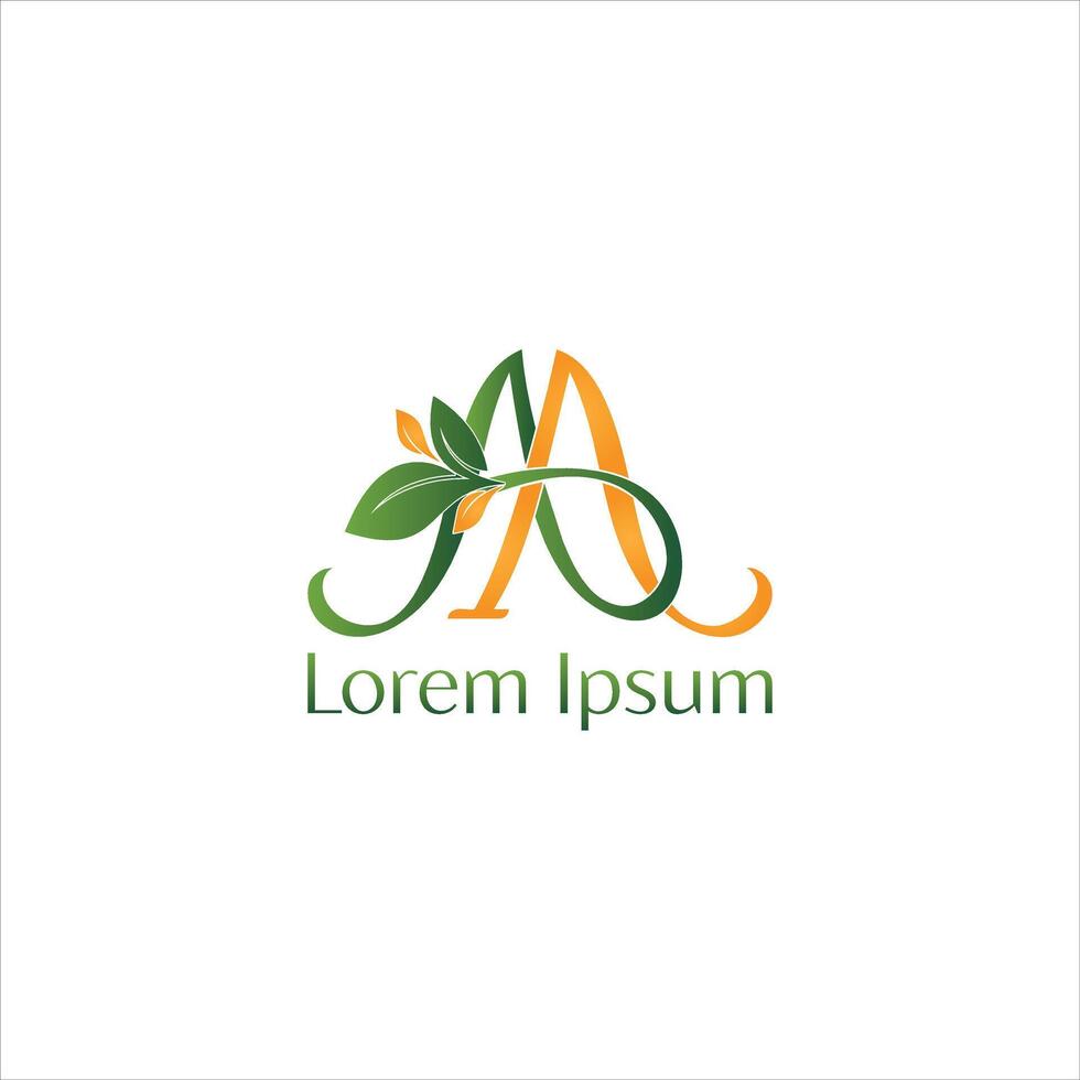 Elegant Nature-Inspired Letter A Logo with Green Leaves vector