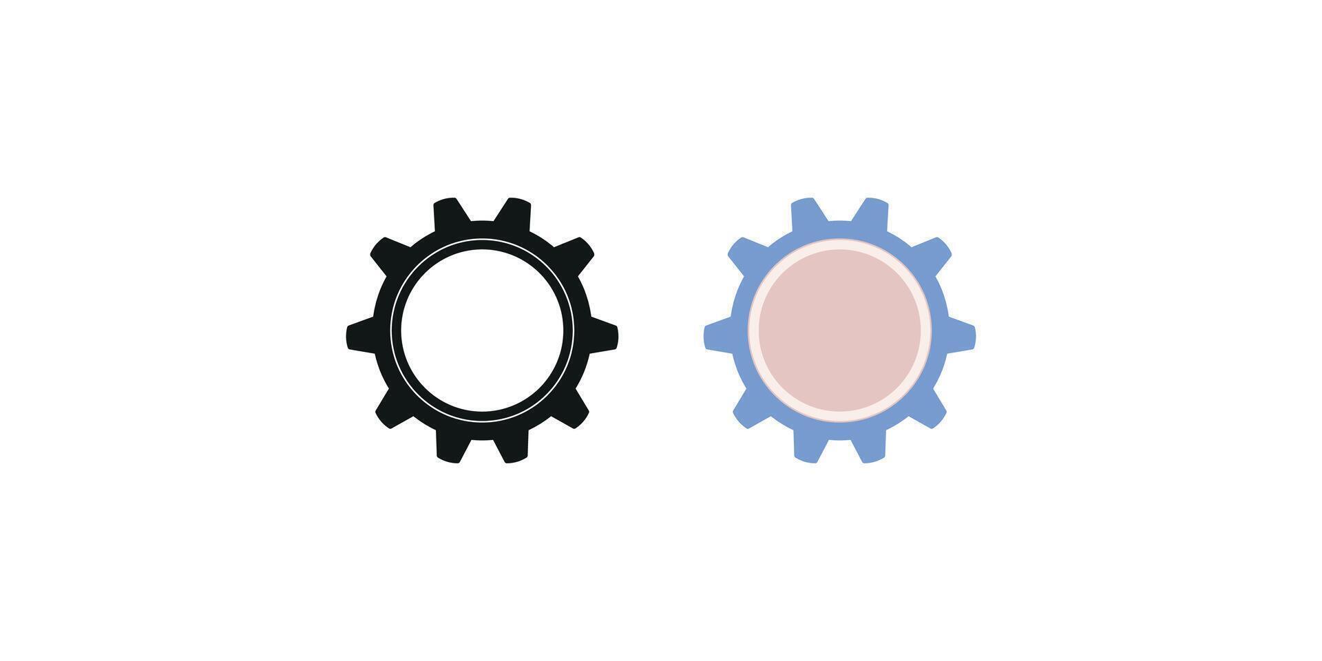 Modern Settings Gear Icon With Two Variations For UI And Applications vector