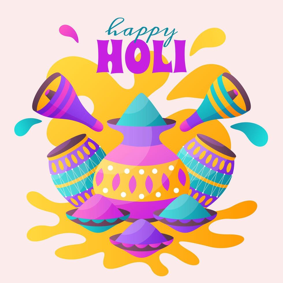 Holi Gradient Composition vector