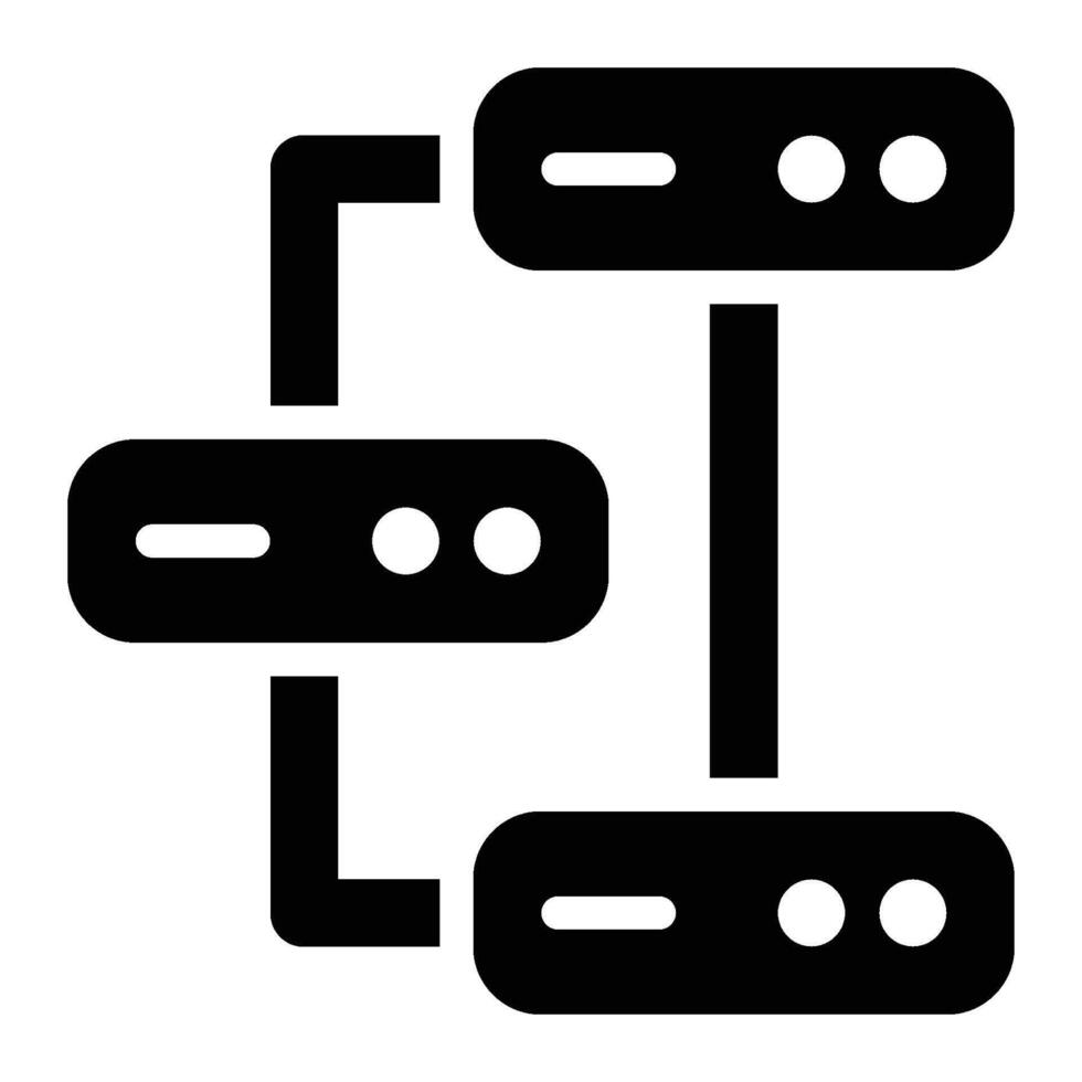Distributed Database, Data Engineering Glyph Solid Icon vector