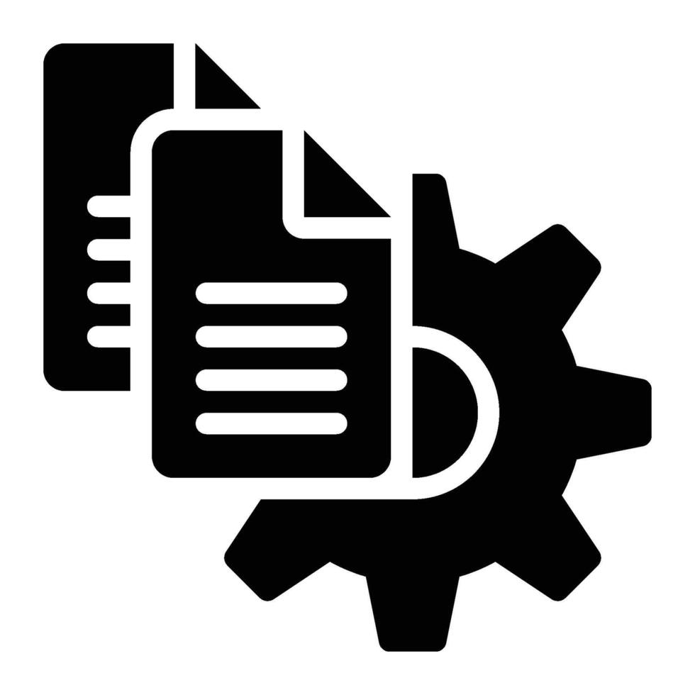 Data Engineering, Data Management Glyph Solid Icon vector