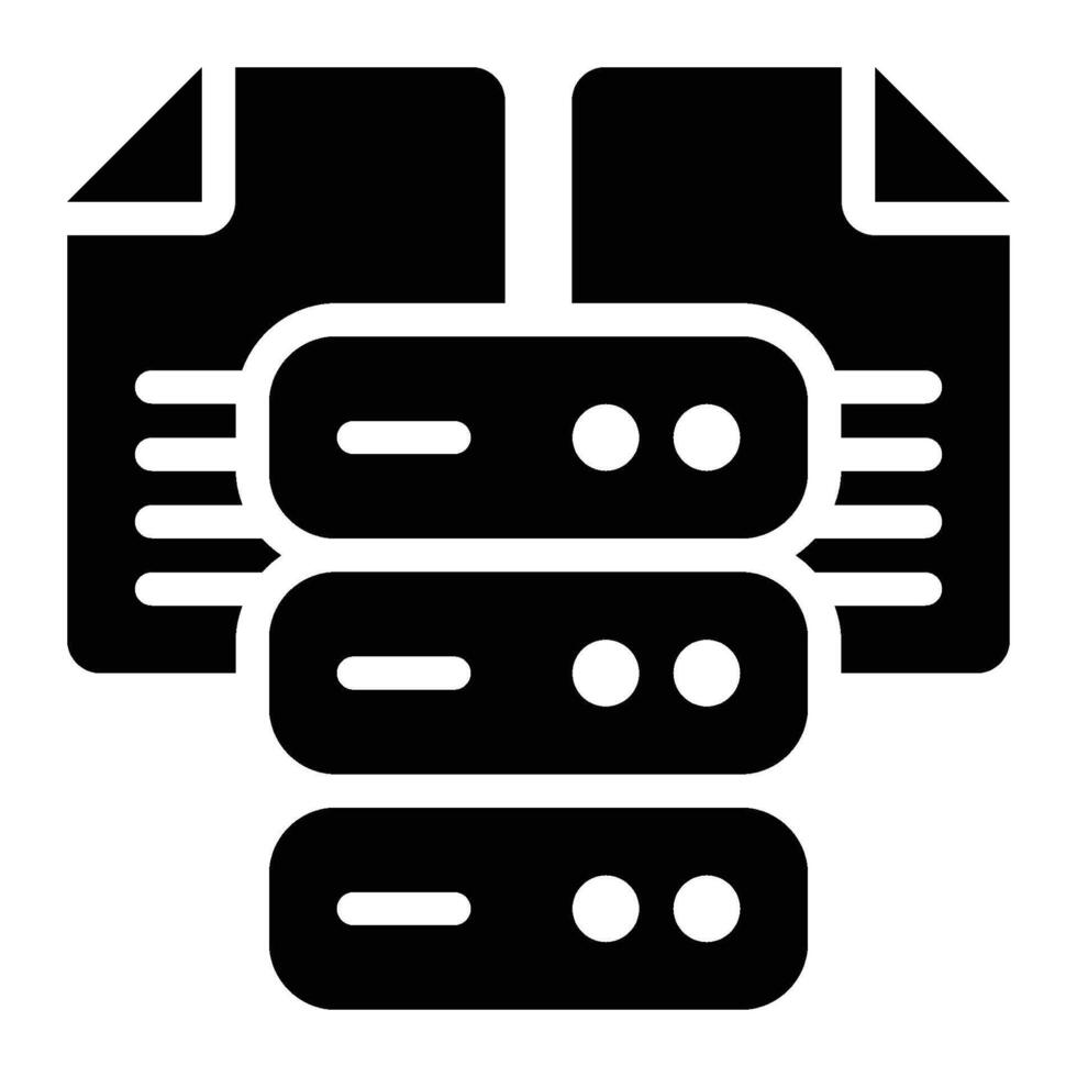 Database, Data Storage Glyph Solid Icon vector