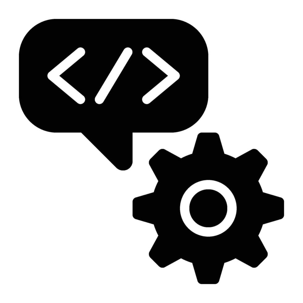 programación idioma, codificación idioma glifo sólido icono vector