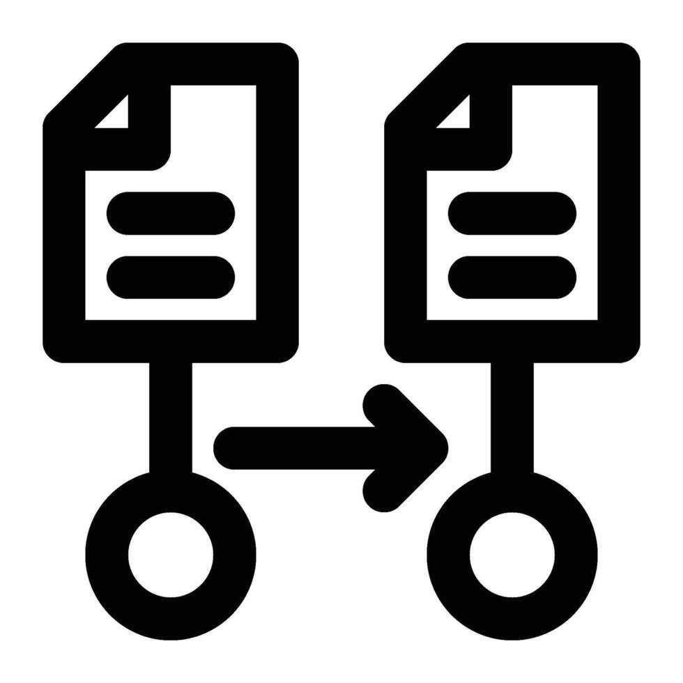 Data Lineage, Data Tracking Outline Icon vector