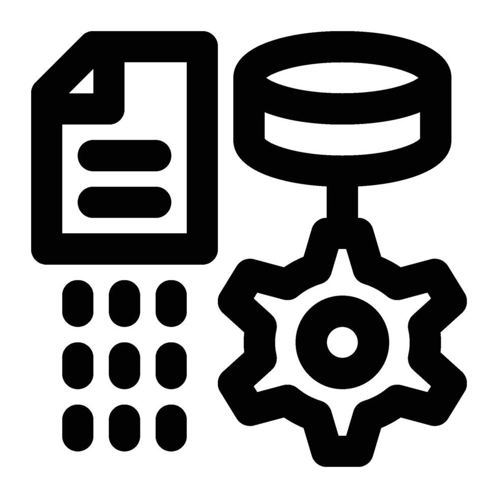 ETL, Data Transformation Outline Icon vector