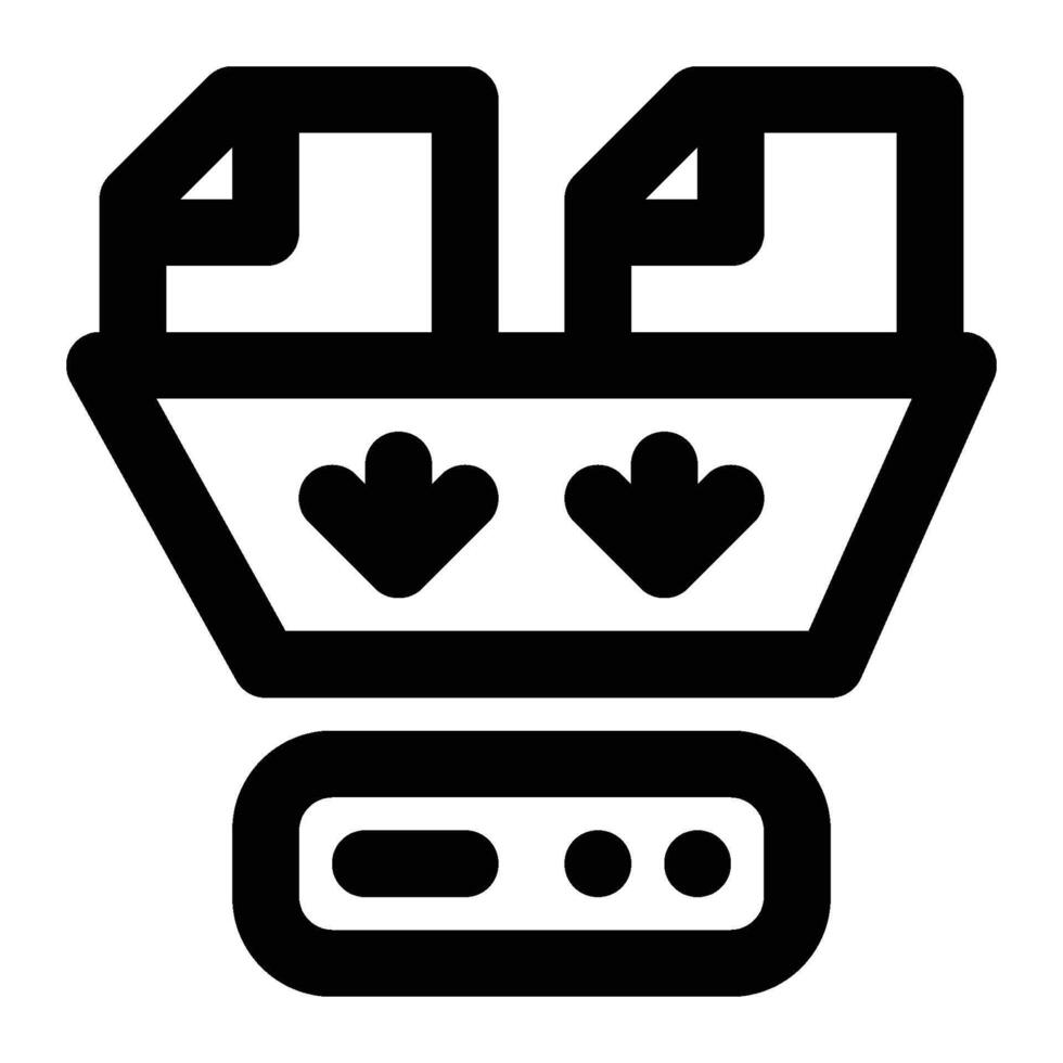 Data Ingestion, Data Filtering Outline Icon vector