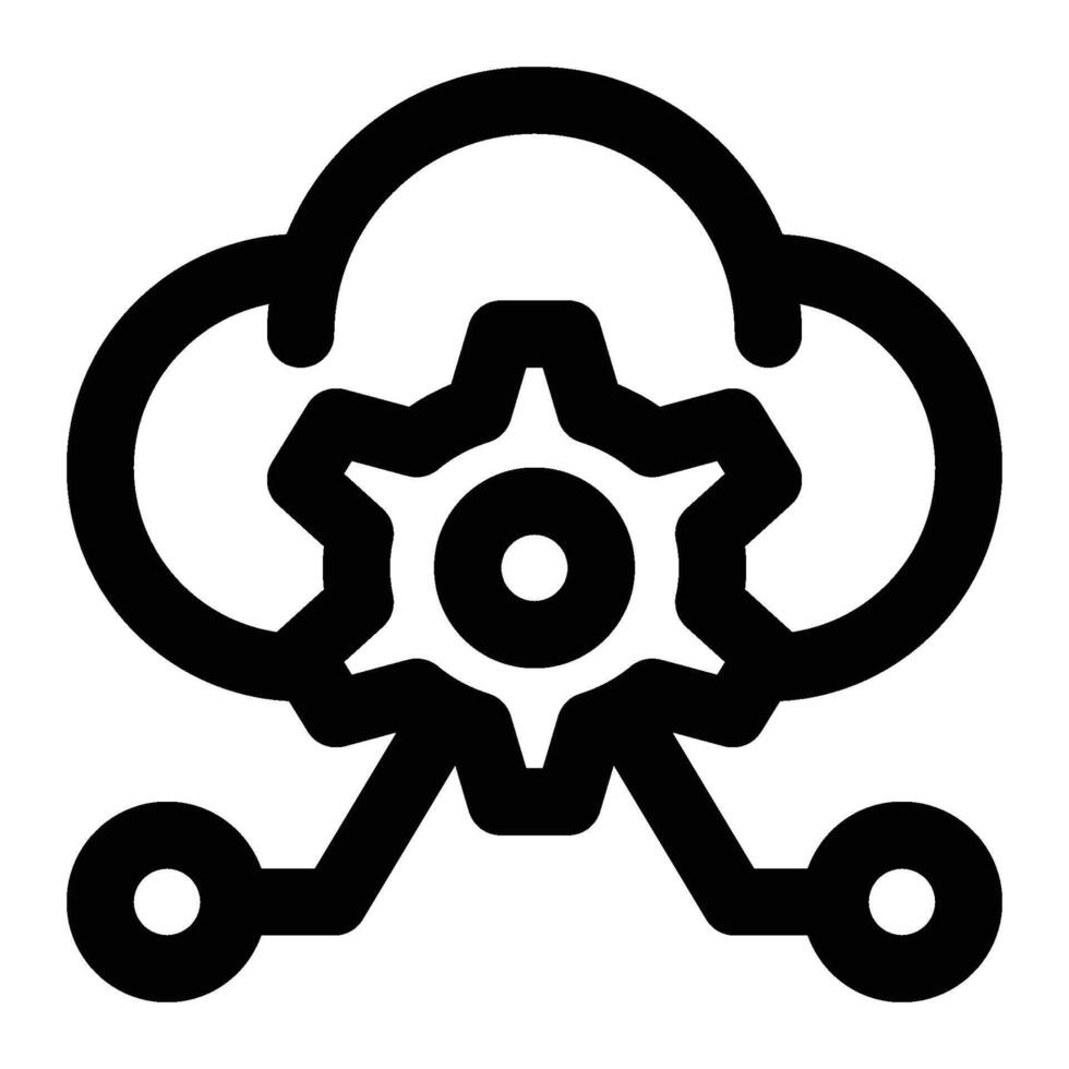 Cloud Platform, Cloud Engineering Outline Icon vector
