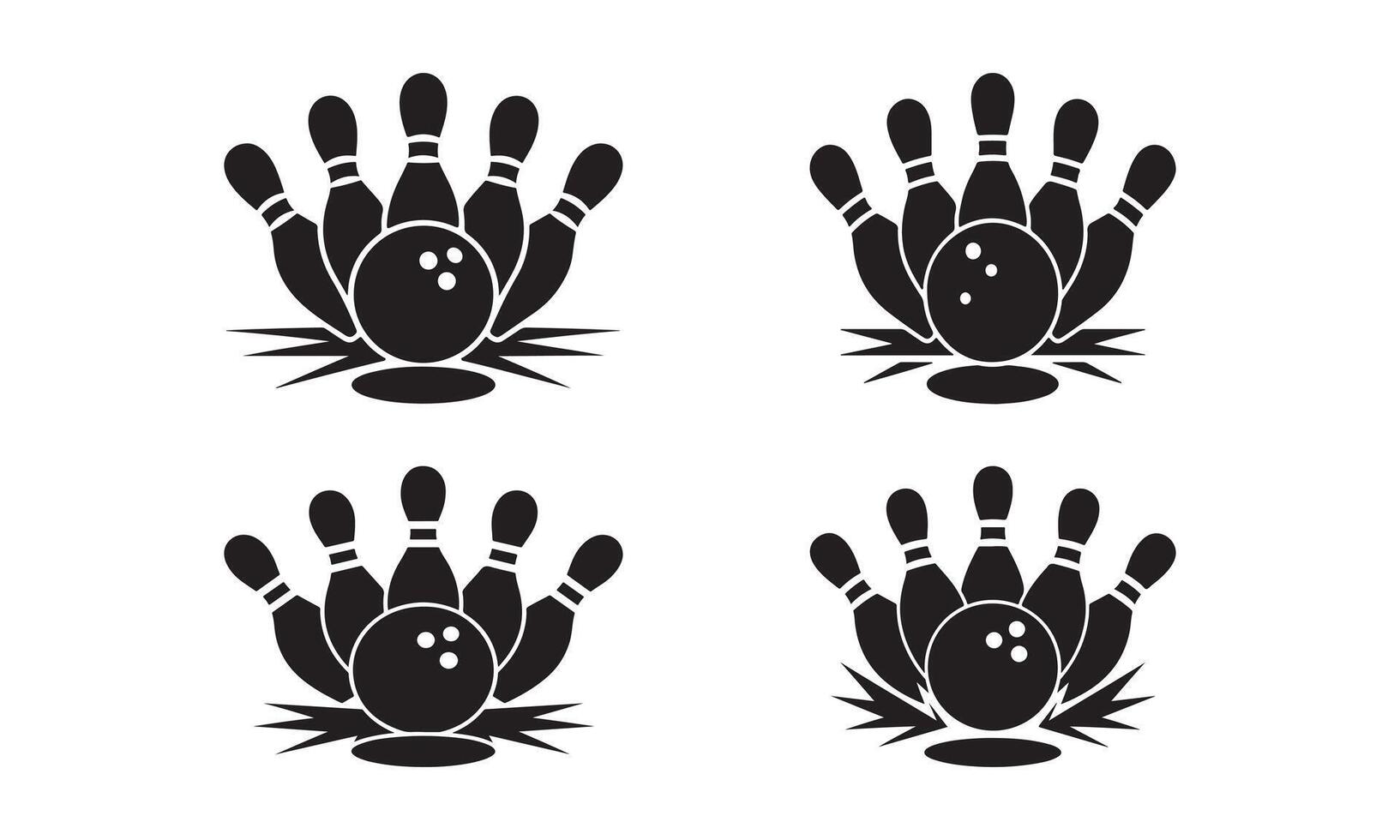 Bowling Pins and Ball Silhouette Pattern vector