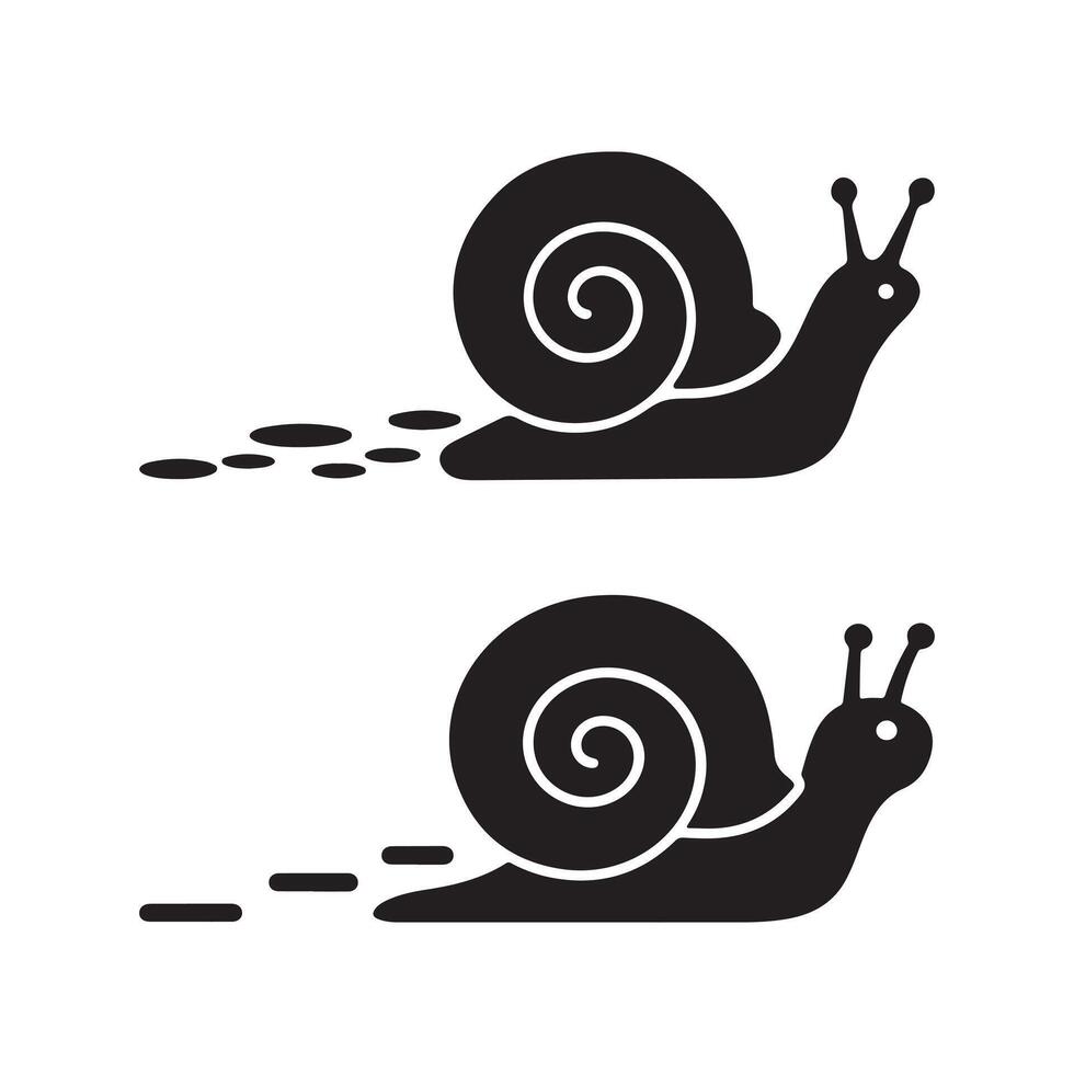 Two Snails in Motion, Illustrative and Cute vector