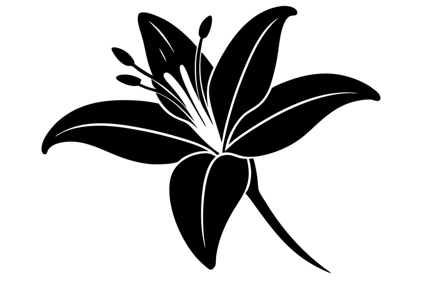 Stylish Minimalist Lily Floral Design vector