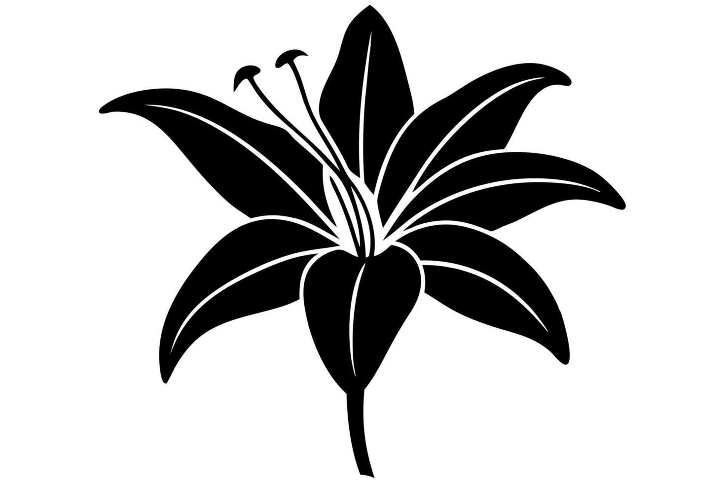 Classic Monochrome Lily Silhouette vector